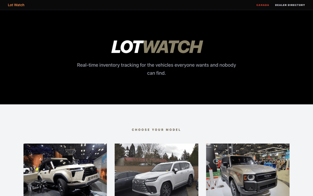 Lot Watch real-time dealer inventory tracker