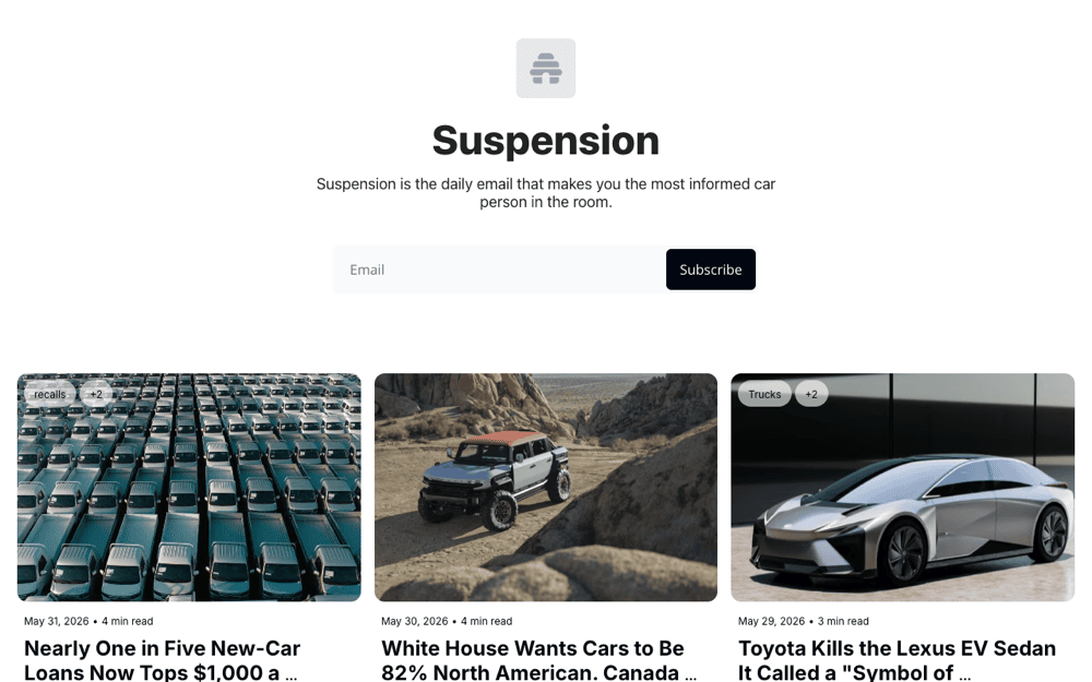 Suspension.news daily car news email